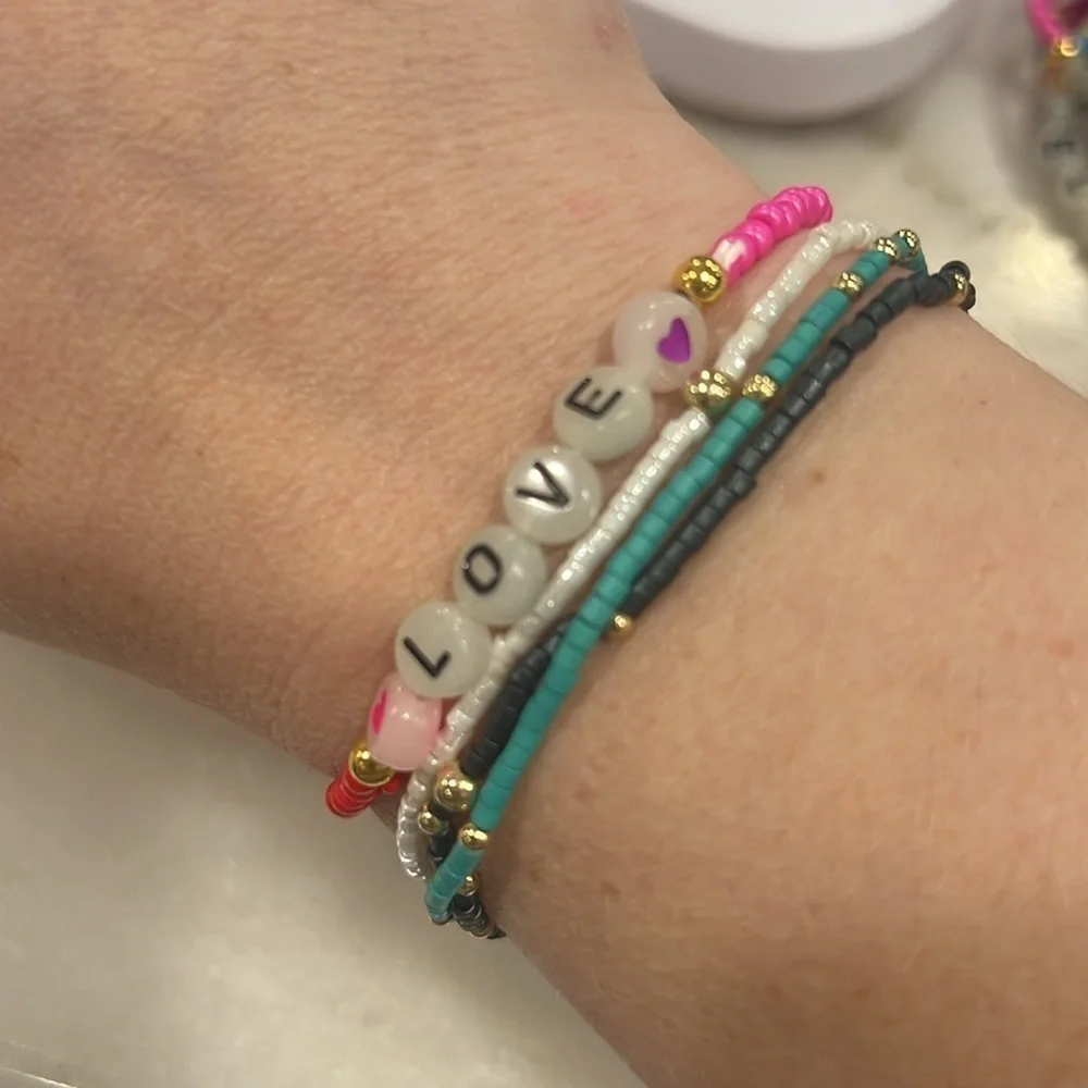 Love Letter Bead Stretch Bracelet Glow in the Dark